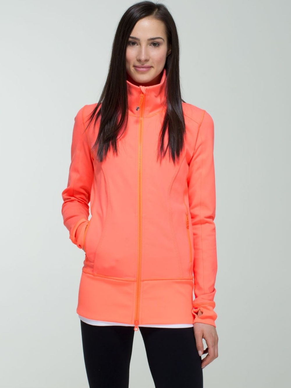 Lululemon Nice Asana coral Jacket full double zip Size 8